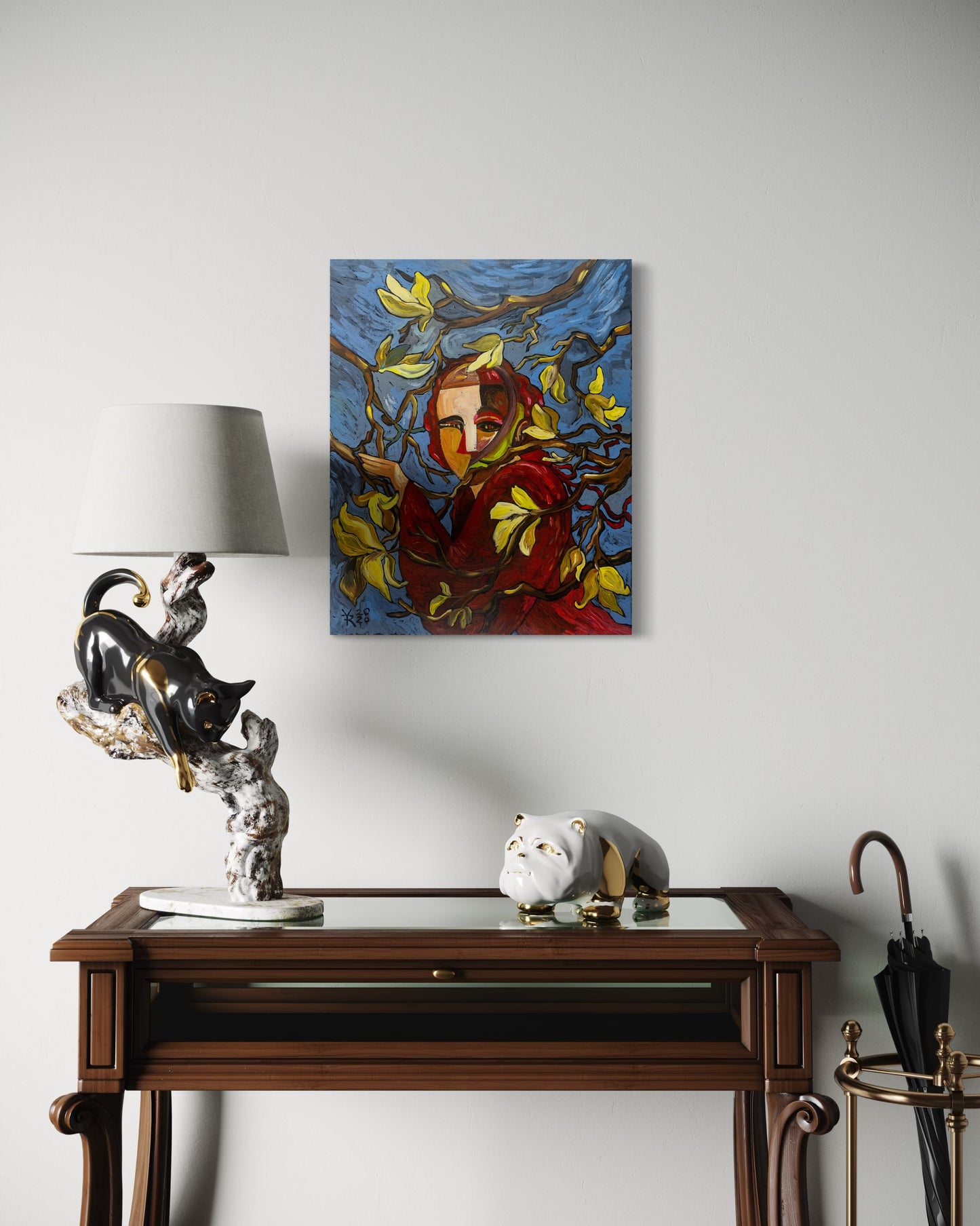 Self-portrait With Magnolias