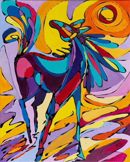 Horse Bathing In Sun