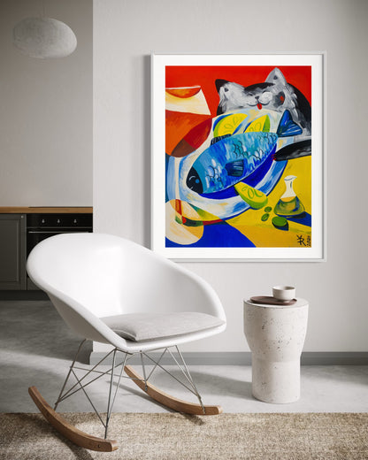 A Still Life With An Imaginary Cat, A Tuna and Aperol Spritz