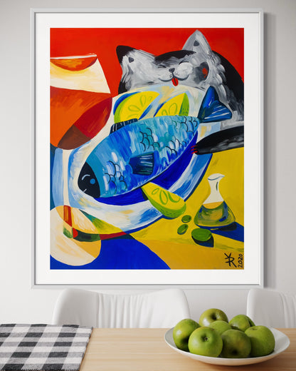 A Still Life With An Imaginary Cat, A Tuna and Aperol Spritz