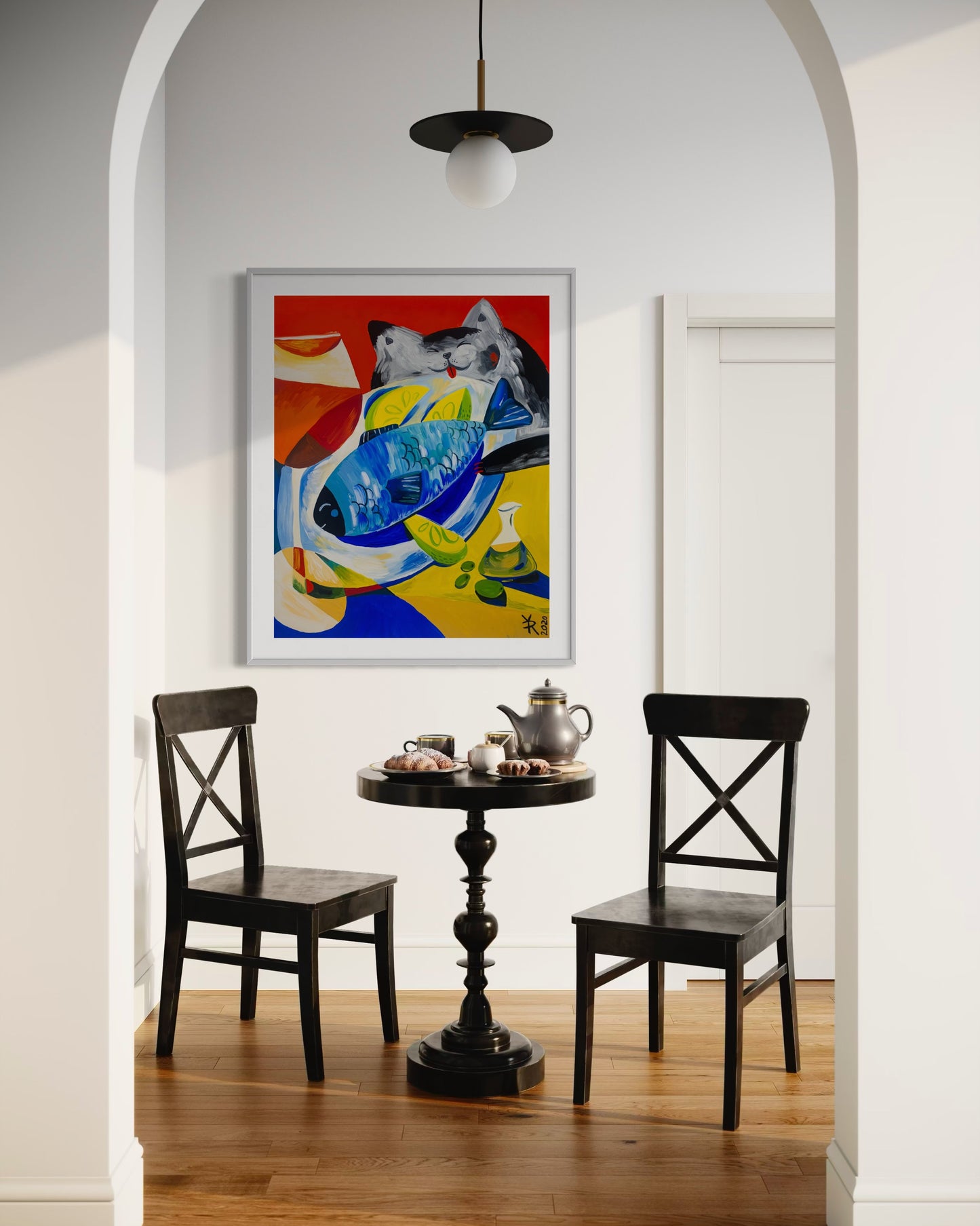 A Still Life With An Imaginary Cat, A Tuna and Aperol Spritz