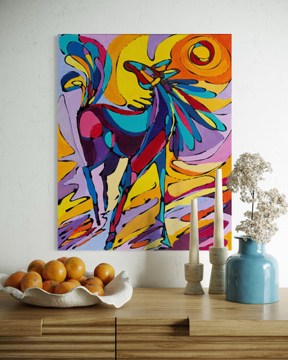 Horse Bathing In Sun