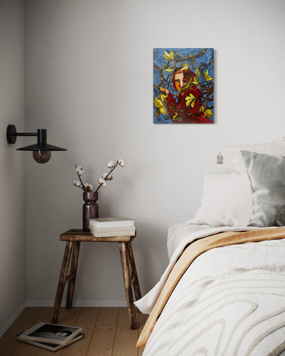 Self-portrait With Magnolias