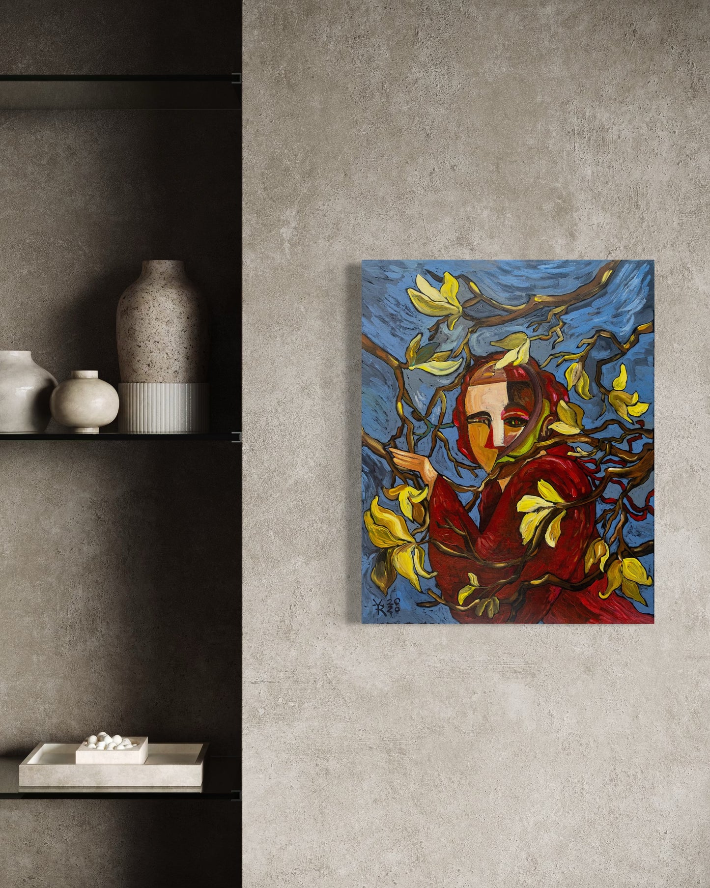 Self-portrait With Magnolias