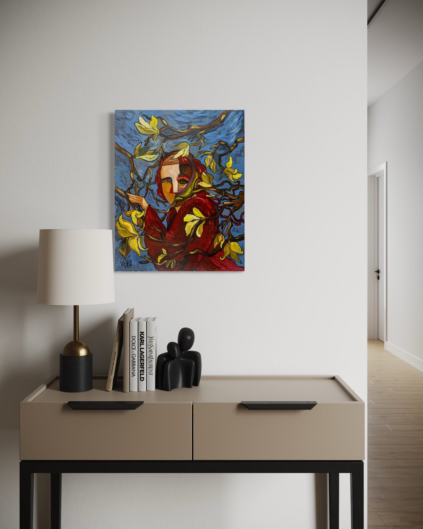 Self-portrait With Magnolias