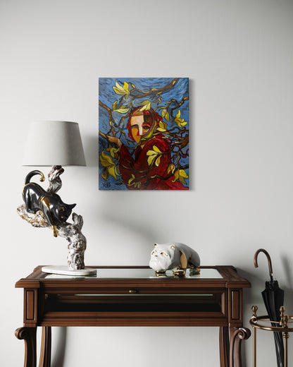 Self-portrait With Magnolias