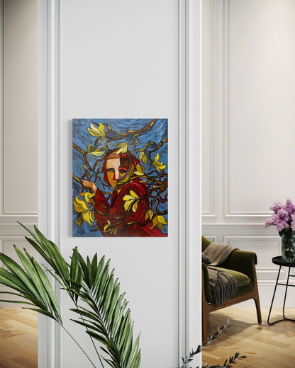 Self-portrait With Magnolias